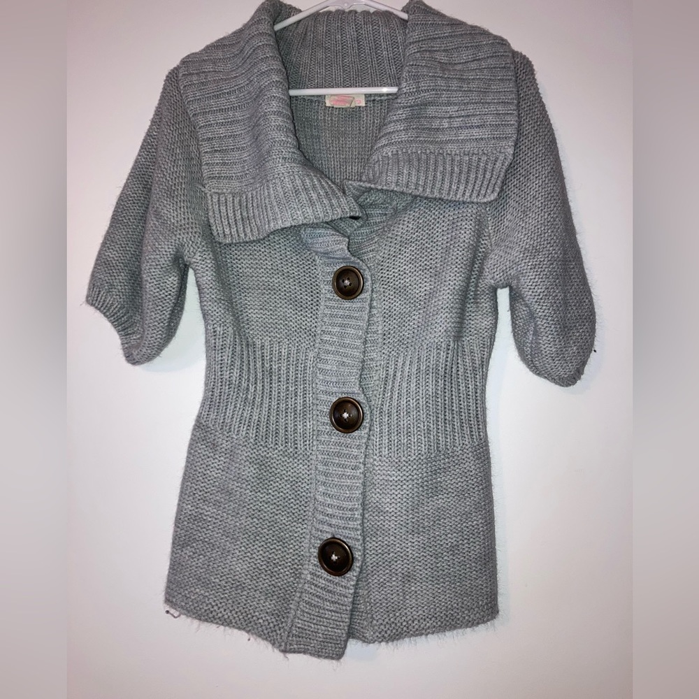 One clothing short sleeve button up cardigan
